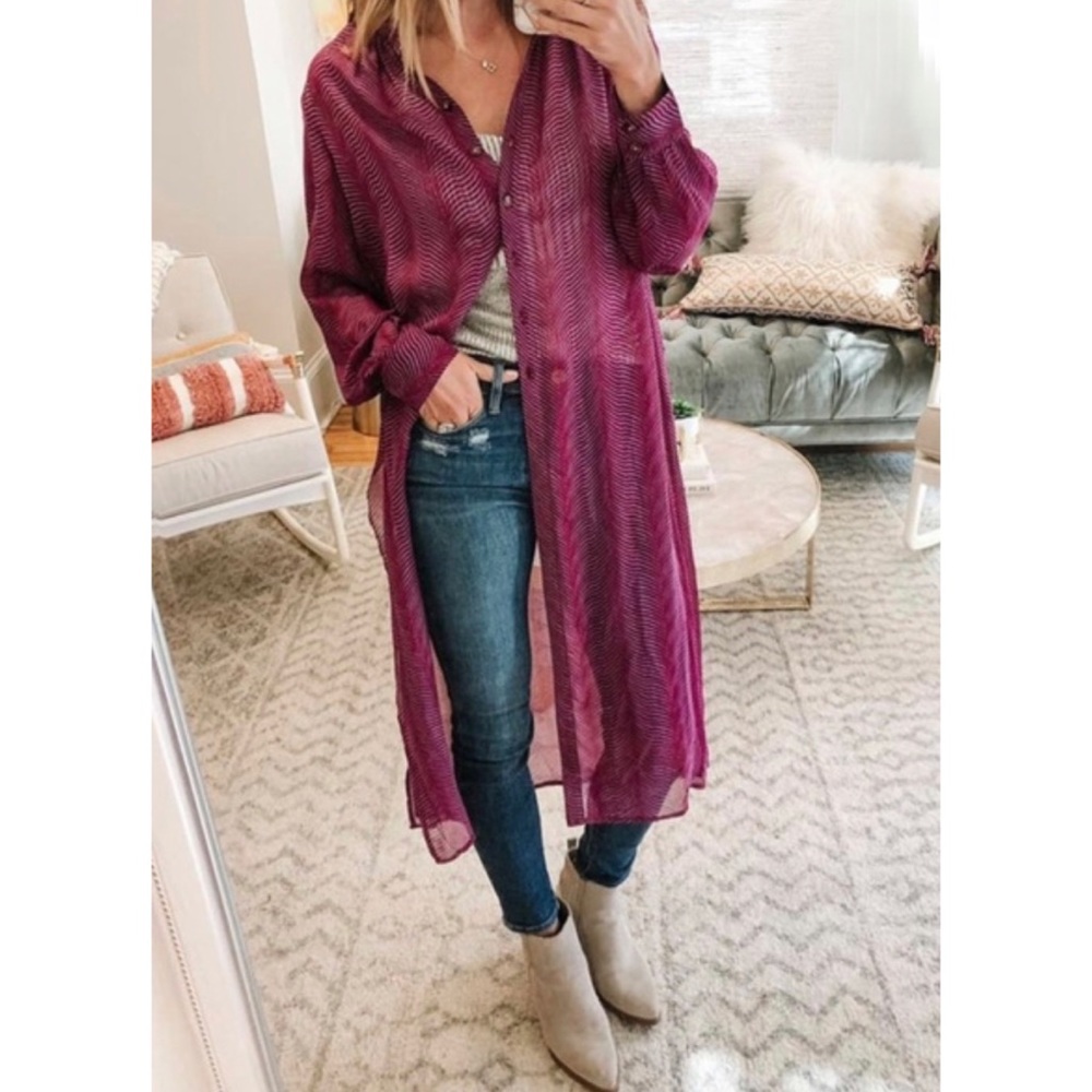 Anthropologie Maeve Imogen Sheer Tunic